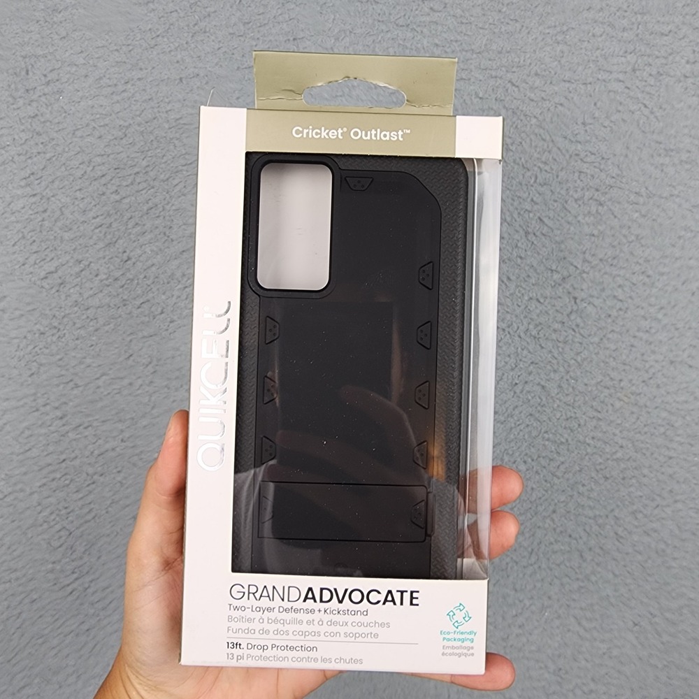 Quikcell Grand Advocate Case Cricket Outlast Black Kickstand Shockproof New
